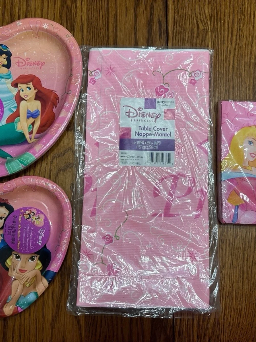 Disney Princess VTG 2004 Birthday Party Supplies Lot Hallmark Heart Plate Napkin